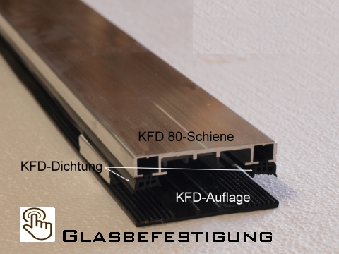 Alu Profile zur Glasbefestigung von glaskante.de Symbol Bild Befestigungsprofile